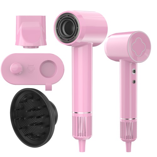 Guiwigo Hair Dryer,Professional Ionic Blow Dryer with 110000 RPM Brushless Motor for Fast Drying,Low Noise,200 Million Negative Ionic High-Speed Thermo-Control Hair Dryer for Home,Travel,Salon(Pink)